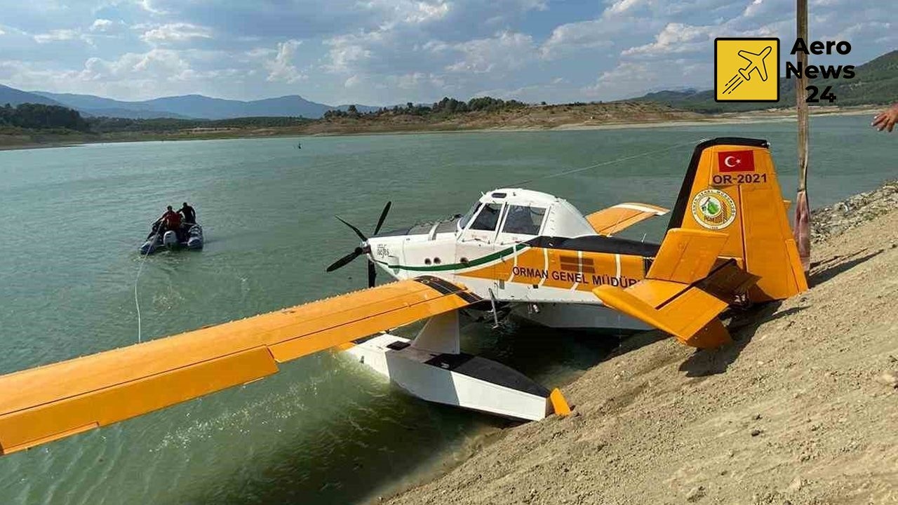 Crane Removes Crane from Dam in Burdur
