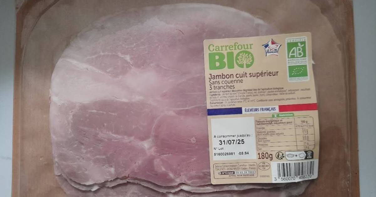 Consumption. Carrefour brand ham recalled due to recipe error.