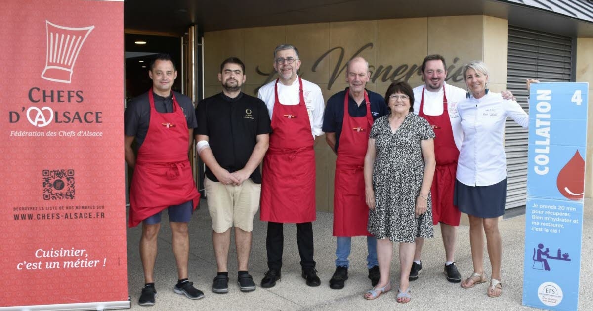 Donación de sangre. Recogida gourmet en Wettolsheim.