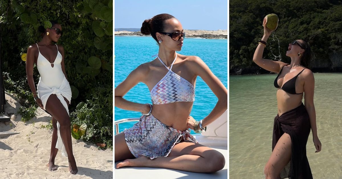 É por isso que você precisa adotar os sarongues neste verão - a saída de praia mais subestimada e versátil que existe
