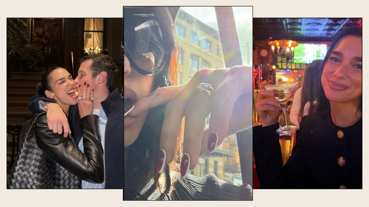 Es ist offiziell: Dua Lipas rote Halo-Nägel sind die coolste Art, eine Herbst-Winter-Maniküre zu tragen.