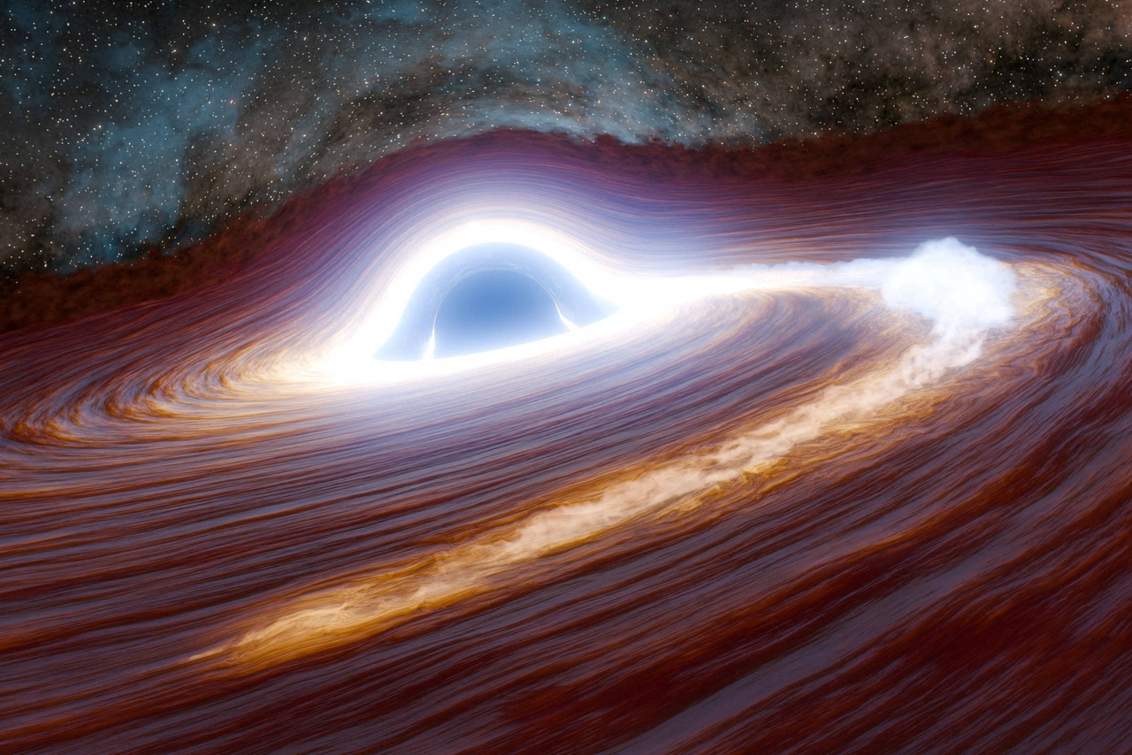 Ein sternenverschlingendes Schwarzes Loch löst eine rekordverdächtige, energiereiche Explosion aus.
