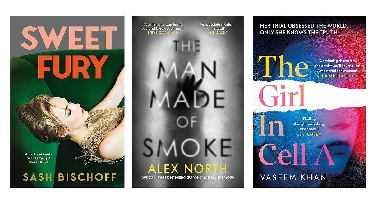 Thrillers que no querrás perderte: La chica de la celda A de Vaseem Khan, El hombre hecho de humo de Alex North, Dulce furia de Sash Bischoff