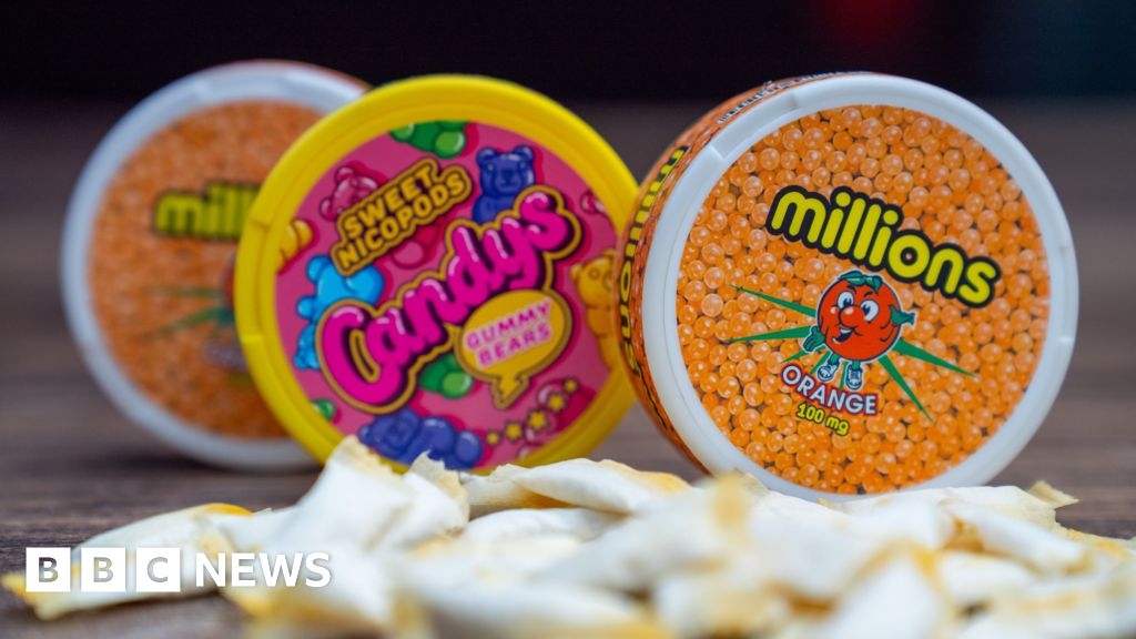 Extra-strong nicotine pouches packaged like children's sweets