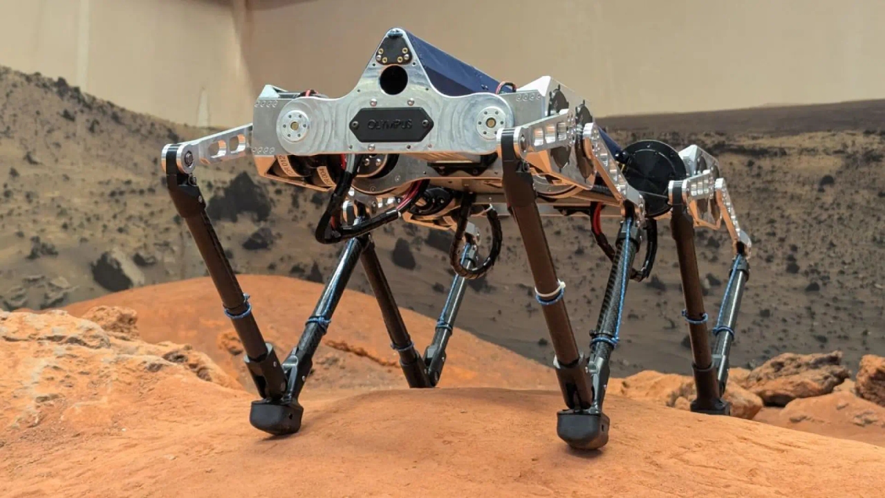 Bu, NASA'nın Perseverance keşif aracıyla birlikte Mars'ı keşfedebilecek robot köpek Olympus.