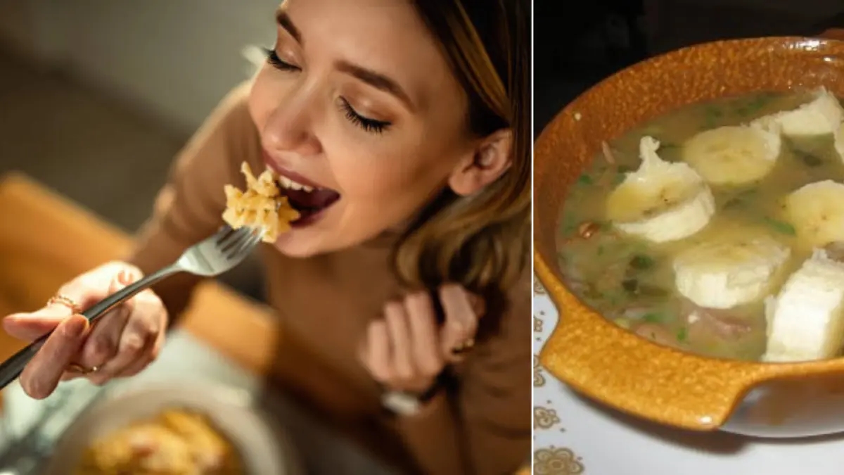 É estranho ou normal? É o que a inteligência artificial diz sobre comer sopa de banana.