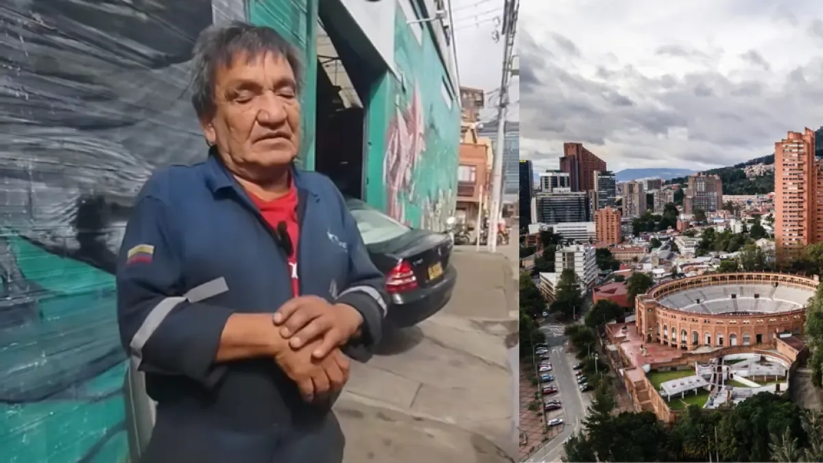 Jorge Cifuentes, der 75-jährige blinde Mechaniker, der in Bogotá arbeitet und in den sozialen Medien viral ging.