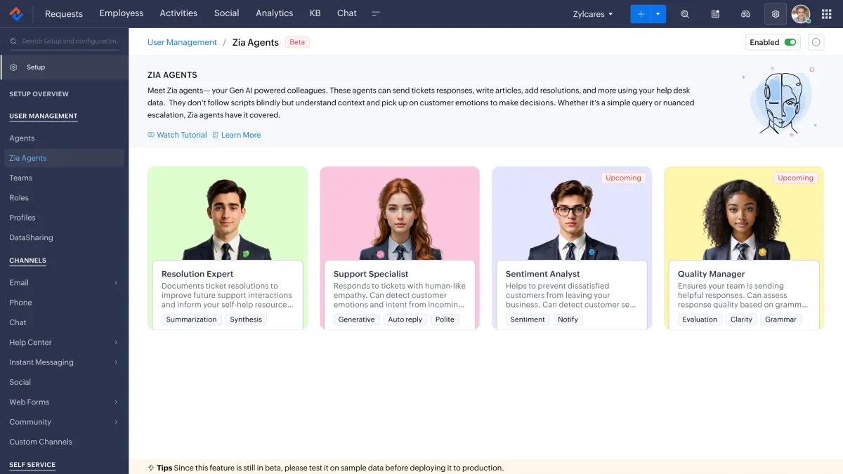 Zoho lancia il suo linguaggio di intelligenza artificiale per aziende di tutte le dimensioni con funzionalità gratuite