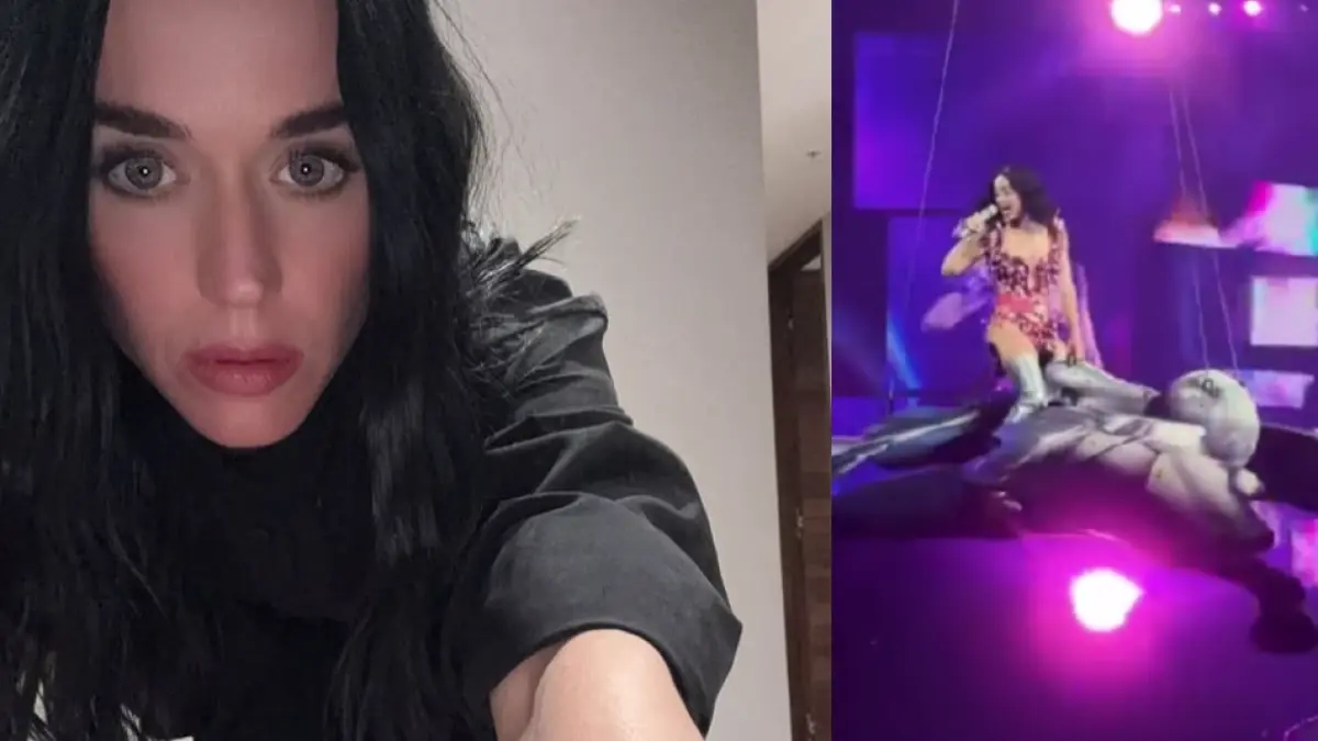 Video: Der Moment, als Katy Perry bei ihrem US-Konzert fast ins Publikum fiel.