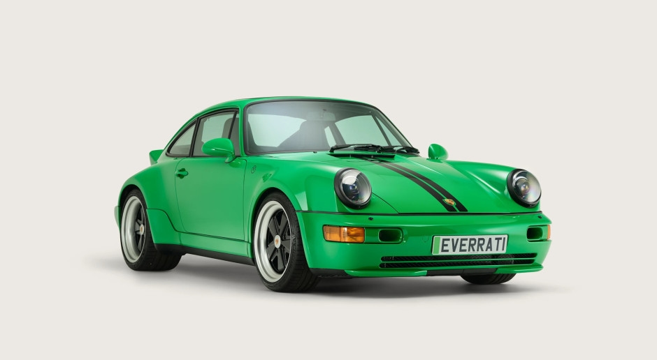 Víbora verde sob tensão. Aqui está um Porsche 911 clássico com um novo coração elétrico