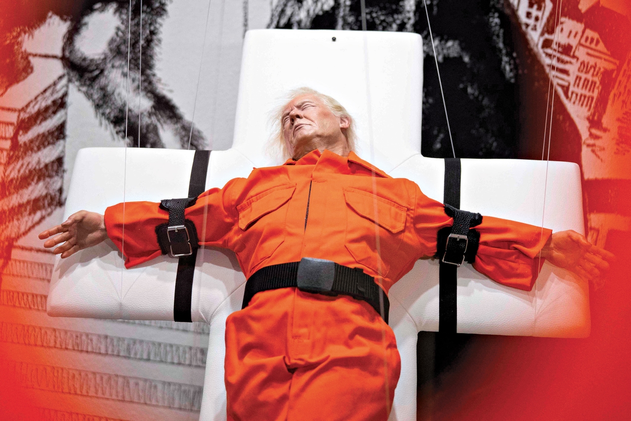 'Abominable' artwork depicts Donald Trump crucified.