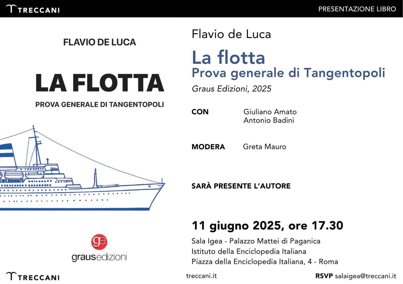 Books, the presentation of the volume 'La Flotta' by Flavio De Luca on June 11th