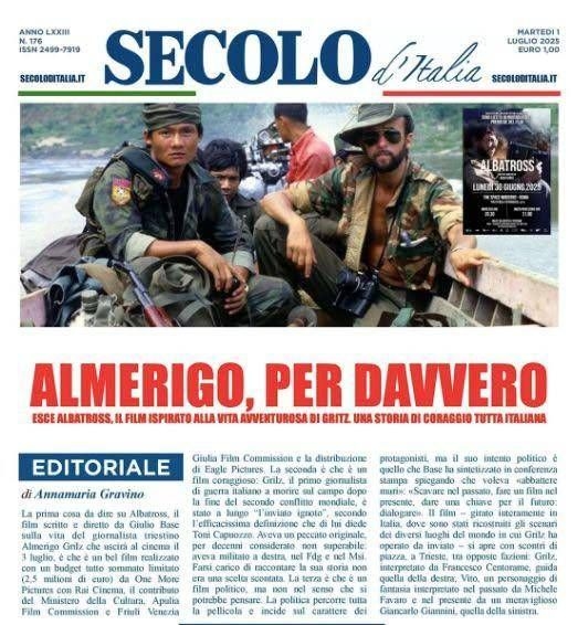 'Secolo d'Italia' dedica especial a Almerigo Grilz e ao filme 'Albatroz'
