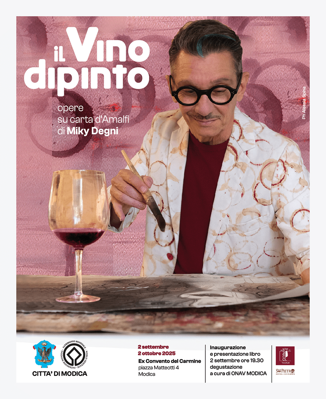 "Painted Wine," Miky Degni's exhibition in Modica