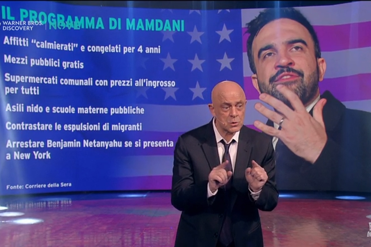 Crozza's monoloog over de verkiezing van Mamdani tot burgemeester van New York en de situatie rond links in Italië.