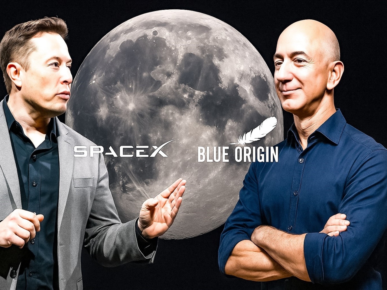 Elon Musk vs. Jeff Bezos: la pelea por el contrato multimillonario que definirá quién controla la Luna