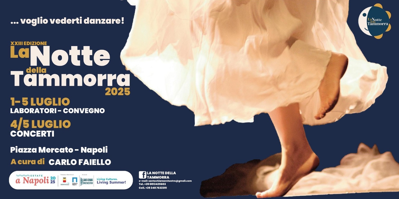 Musica, torna “La Notte della Tammorra”: la grande festa folk che fa danzare Napoli
