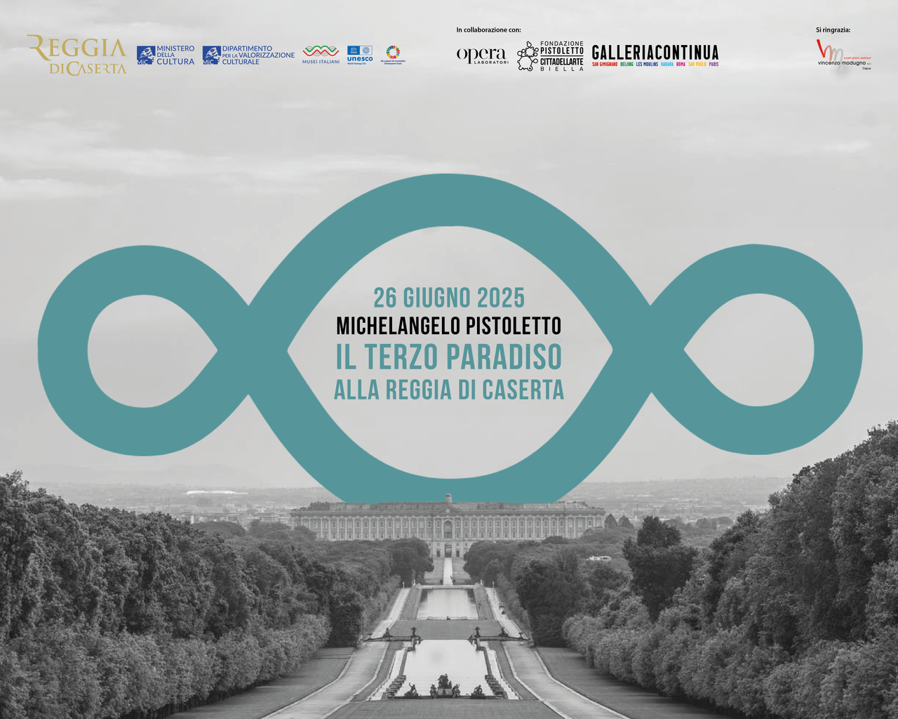 Tentoonstellingen, een installatie van Michelangelo Pistoletto in het Koninklijk Paleis van Caserta