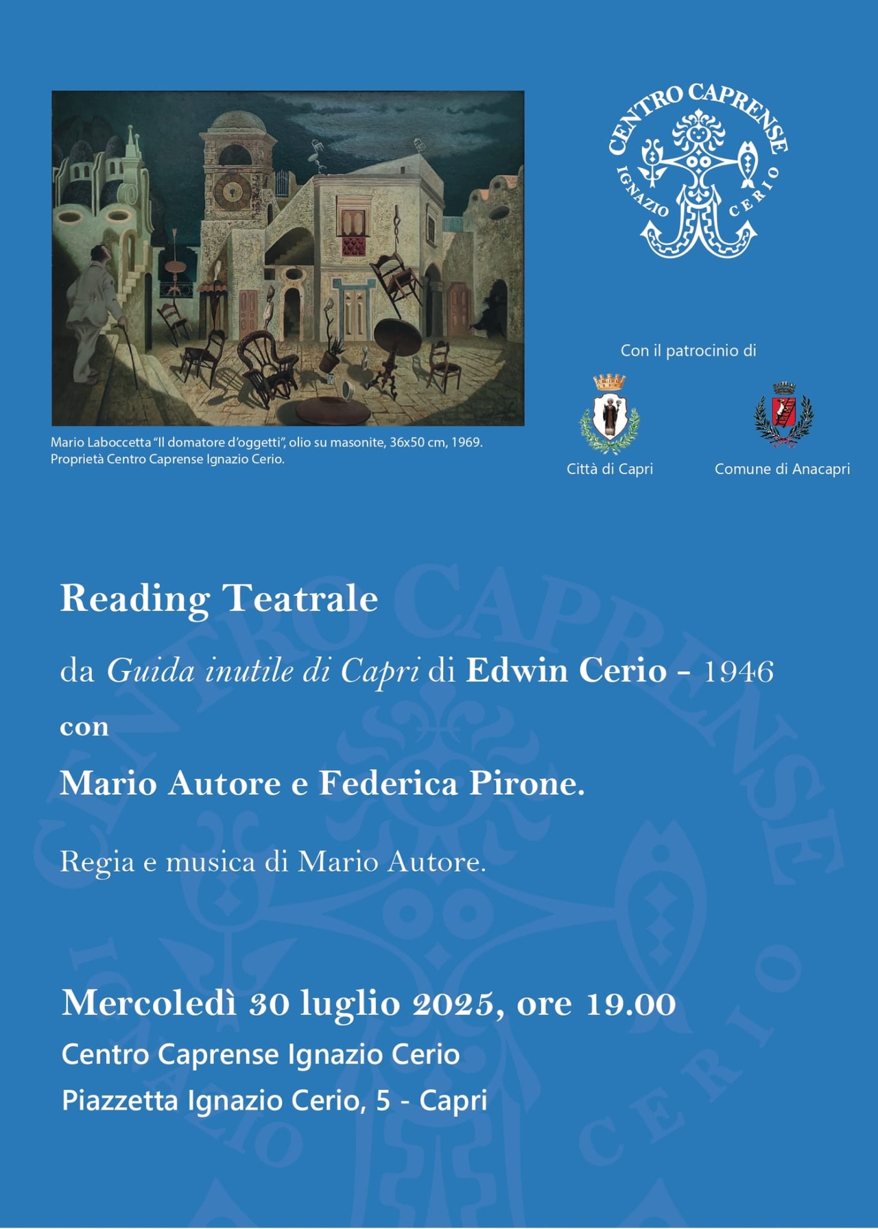 Teatro, ecco il Reading tratto dalla “Guida inutile di Capri”