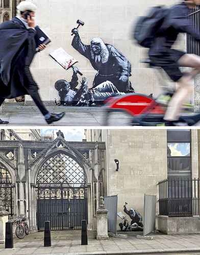 Novo grafite de Banksy aparece após prisões em marcha pró-Palestina