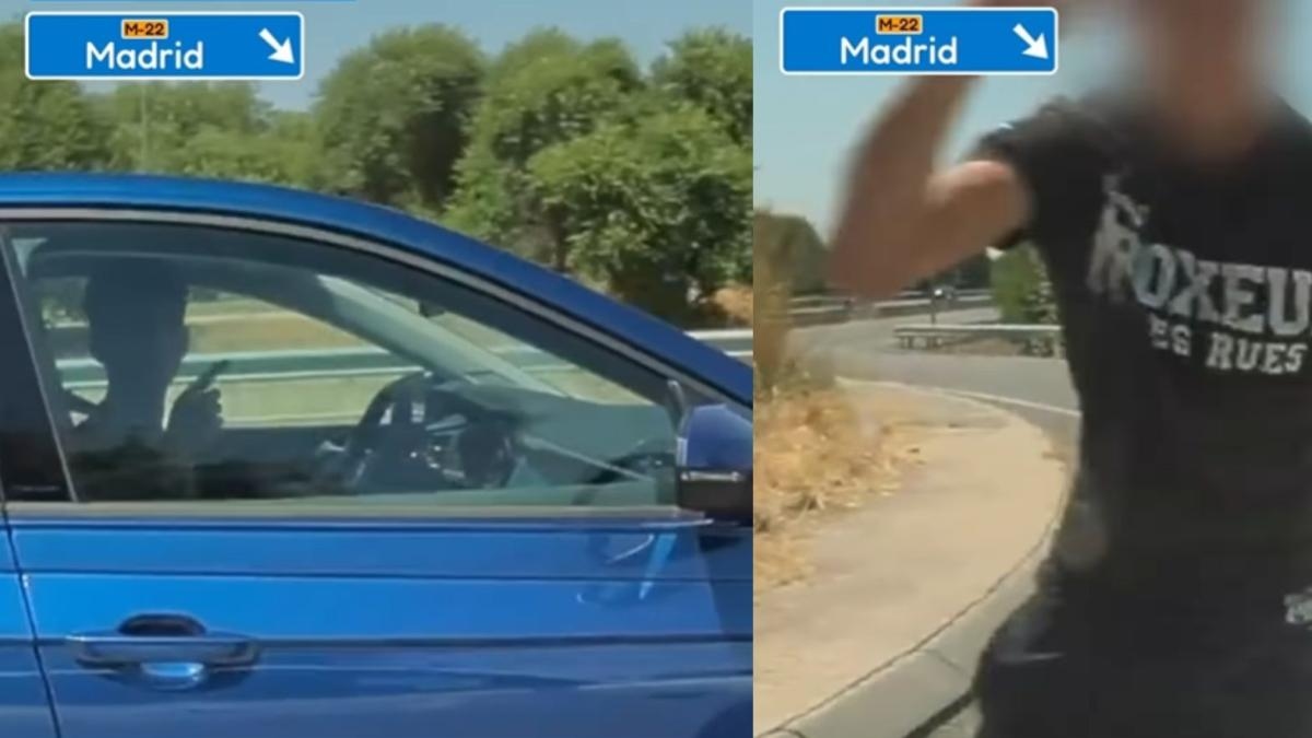 Binlerce kişi, Madrid'de başka bir arabayla kavga eden genç sürücünün yaptığı tehlikeli manevralar karşısında öfkelendi: "Neredeyse yeni ehliyetli, küstah bir velet."