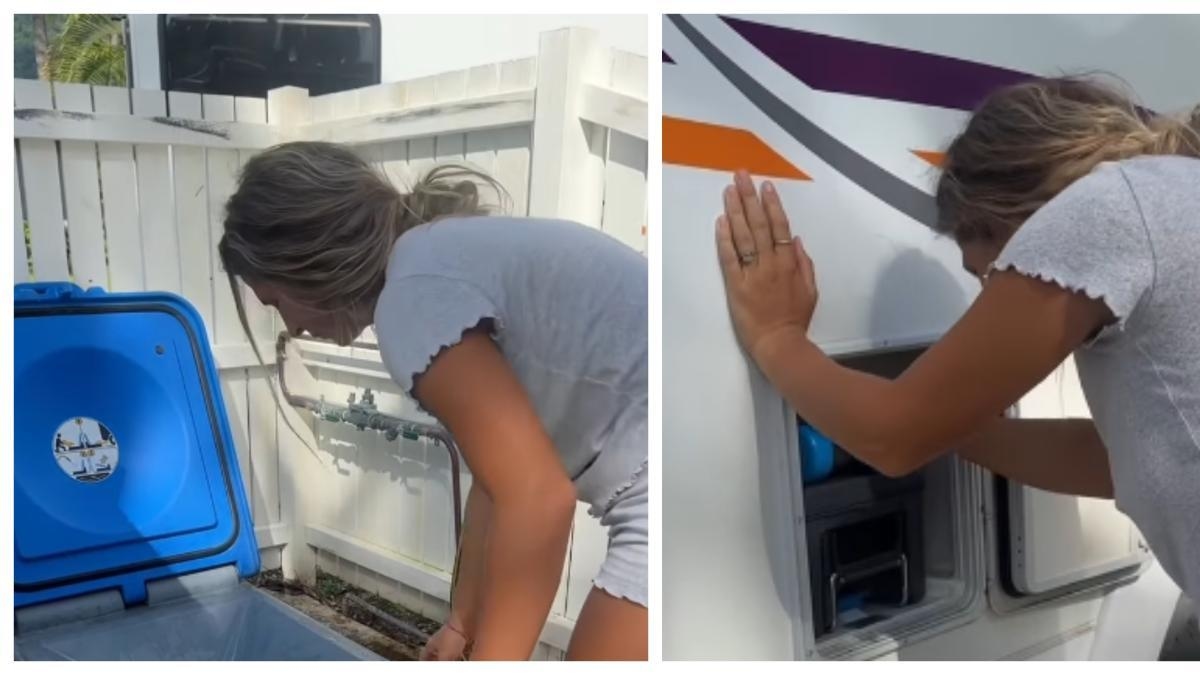 Ze laten zien hoe ze tijdens een vriendenreisje het afvalwater uit hun camper legen en krijgen daarbij veel kritiek: "Als je een fles water openmaakt, haal je dan ook de dop eraf met de fles op zijn zij?"