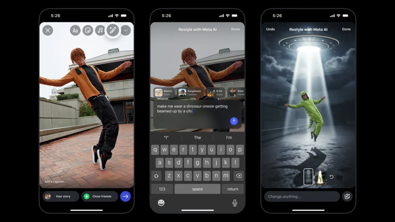 Meta AI llega a las historias de Instagram: así puedes transformar tus imágenes y vídeos con un solo clic