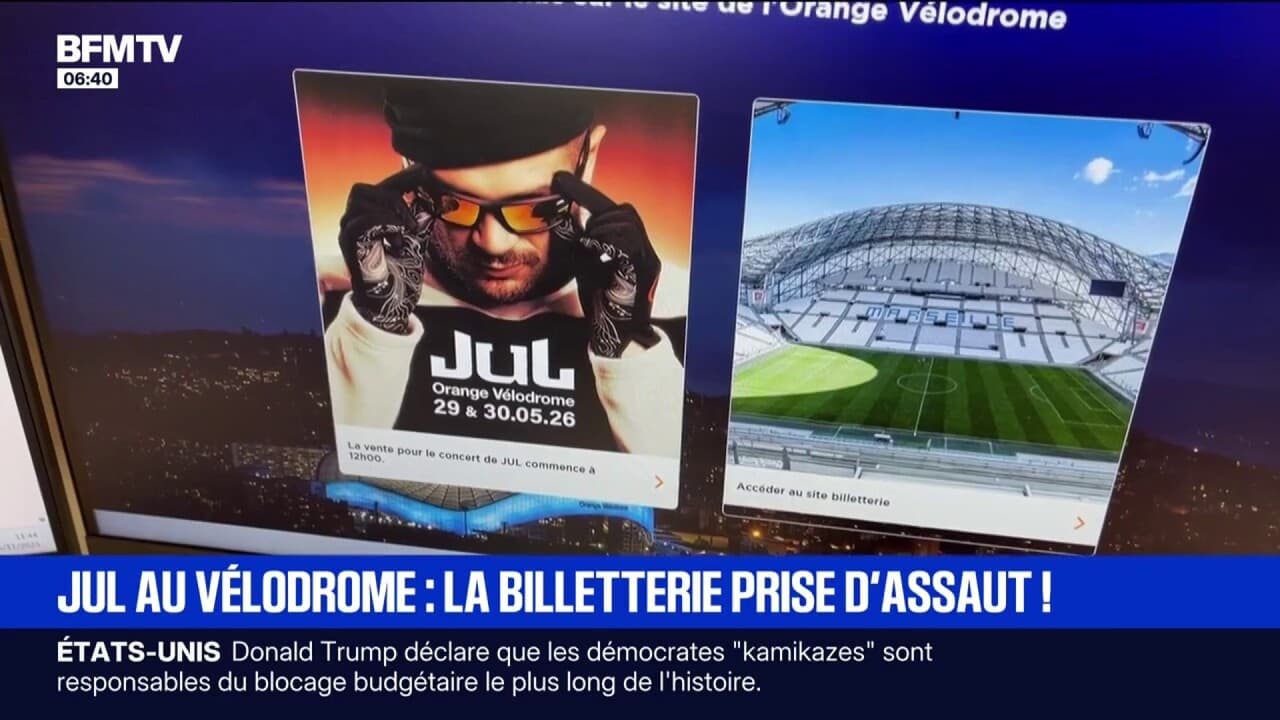 Concert de Jul au Vélodrome: la billeterie prise d'assaut