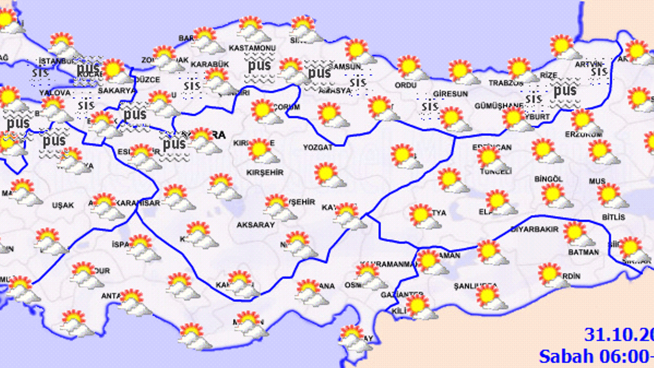 Aucune pluie n'est prévue à l'échelle nationale.